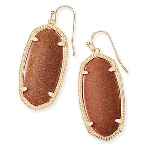 Kendra Scott Elle Gold Drop Earrings in Goldstone